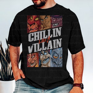 Bad Guys Chillin&#39; Like Villains Shirt, Disney Villains Shirt, Chillin&#39; Like A Villains, Villains Matching, Magic Kingdom Vacation Tee,MYA445