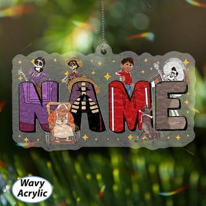 Pixars Coco Movie Characters Custom Ornament, Disney Coco Christmas Ornament, Coco Miguel Hector,  Family Baby Boy Keepsake Hangings, DTA041