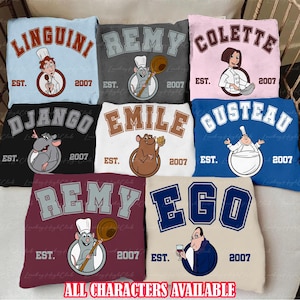 Ratatouille Est 2007 Characters Shirt, Retro Ratatouille Pixar Movie Shirt, Disney Remy Chef Shirt, Disney Ratatouille Birthday Family Shirt