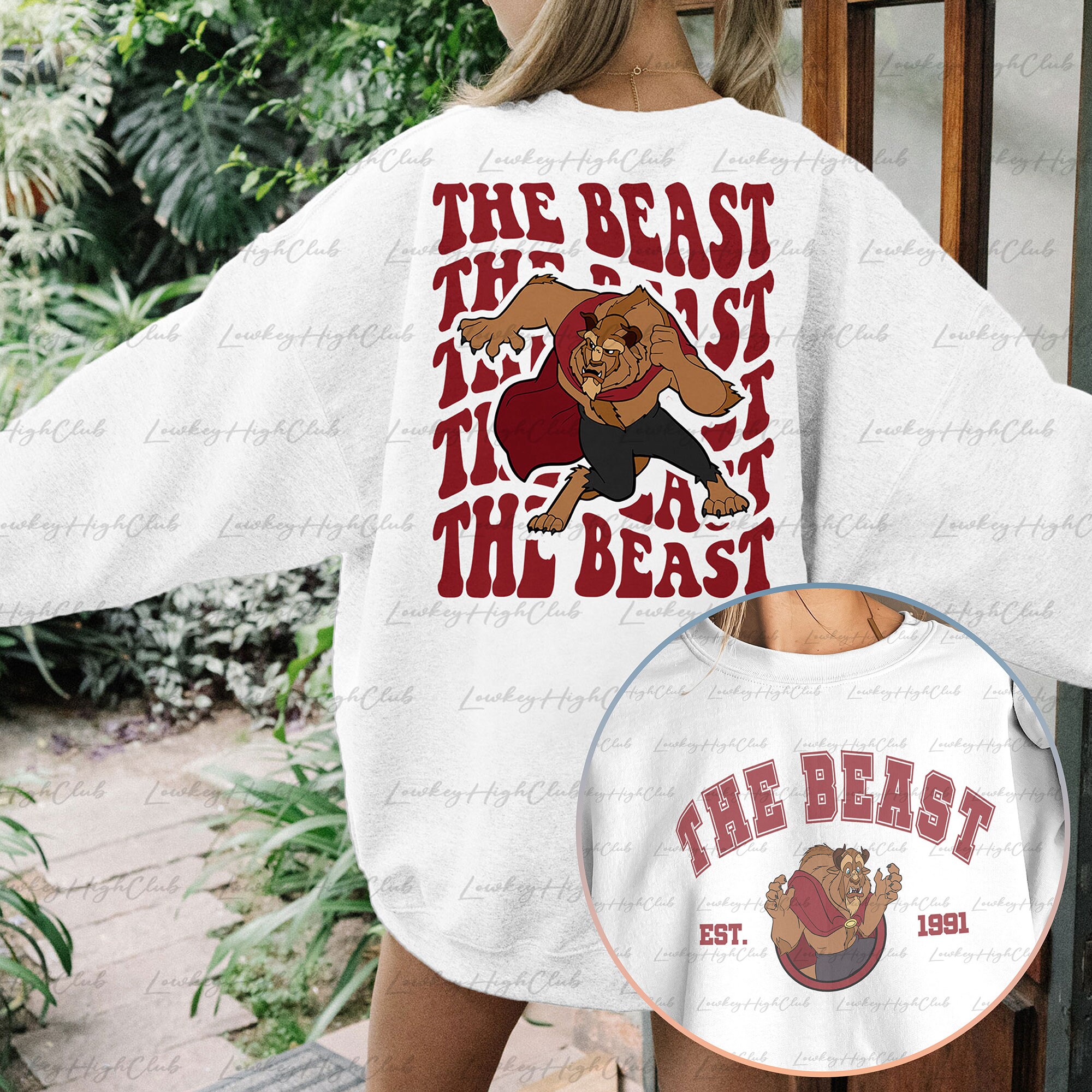 Beauty the Beast 2 Sided Sweatshirt, Angry Beast Shirt, Tale as