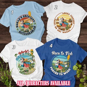 Disney Goofy Fishing Day Dads Shirt, Mickey Friends Father&#39;s Day Shirt, Goofy Shirt Dad Birthday Gift, Disneyland Fishing Lovers Trip Shirt