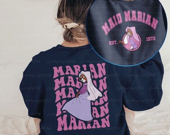 Disney Lady Marian 2 Sided Sweatshirt, Robin Hood Characters Shirt, Lady Marian Robin Hood 1973, Animal Kingdom Family Vacation Shirt,MYA446