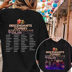 Descendants Zombies World Tour 2 Sided Shirt, Disney Zombies Costume, Descendants Red Group Shirt, Disneyland Summer Tour 2025 Shirt, THA268