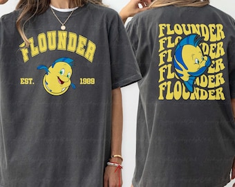 Little Mermaid Flounder 2 Sided Shirt, Mermaid Princess Flounder Shirt, Ariel And Flounder Best Friends Shirt, Disney Vacation Shirt, MYA336