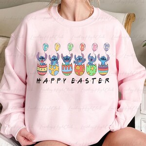 Stitch Happy Easter Day Sweatshirt, Cute Lilo Stitch Easter Eggs Shirt, Disney Spring Vacation Shirt, WDW Hawaii Family Easter Shirt, MYA737 bild 4