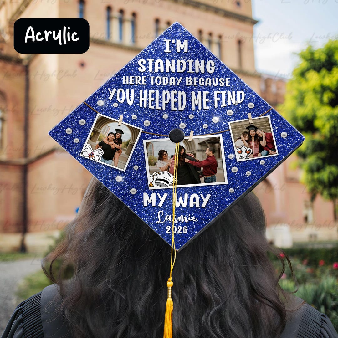 Custom Graduation Cap Topper With Photo, Class of 2026 Grad Cap Decor ...