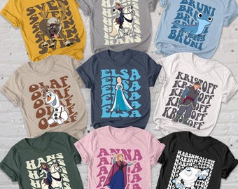 Frozen Disney Characters Family Shirt, Elsa Anna Princess Shirt, Sven Olaf Disney Shirt, Frozen Disney Holidays Shirt, Frozen Birthday Shirt