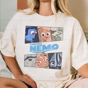 Retro Finding Nemo Characters Shirt, Disney Finding Nemo Characters Shirt, Nemo Marlin Dad And Son Shirt, Disney Ocean Travel Shirt, VTB182