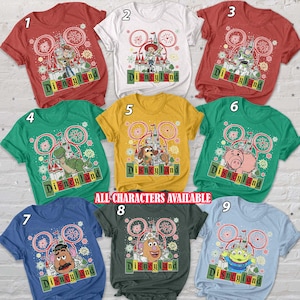 Christmas Toy Story Castle Shirt, Buzz And Woody Friends Xmas Matching, Jessie Hamm Aliens Slinky Rex, Pixar Winter Kid Mom Dad Shirt BYA134