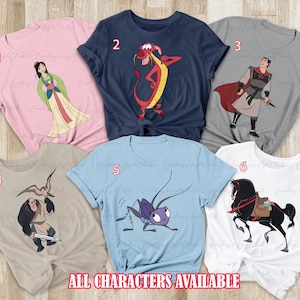 Disney Mulan Characters Squad Shirt, Princess Warrior Shirt, Mulan Princess Girl Trip Shirt, Family Birthday Disney Princess Shirt, NVA081