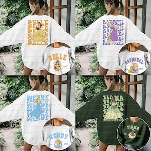 Princess Disney Group 2 Sided Sweatshirt, Disney Princess Characters Shirt, Retro Disney Princess Tee, Disney Girl Trip Shirt, Magic Kingdom