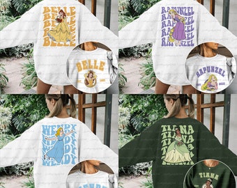 Princess Disney Group 2 Sided Sweatshirt, Disney Princess Characters Shirt, Retro Disney Princess Tee, Disney Girl Trip Shirt, Magic Kingdom