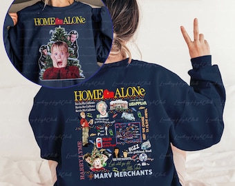 Kevin Battle Plan Christmas 2 Sided Sweatshirt, Kevin Mccallister, Home Alone Merch,Christmas Movie Tee, Macaulay Culkin Wet Bandits, MYA030