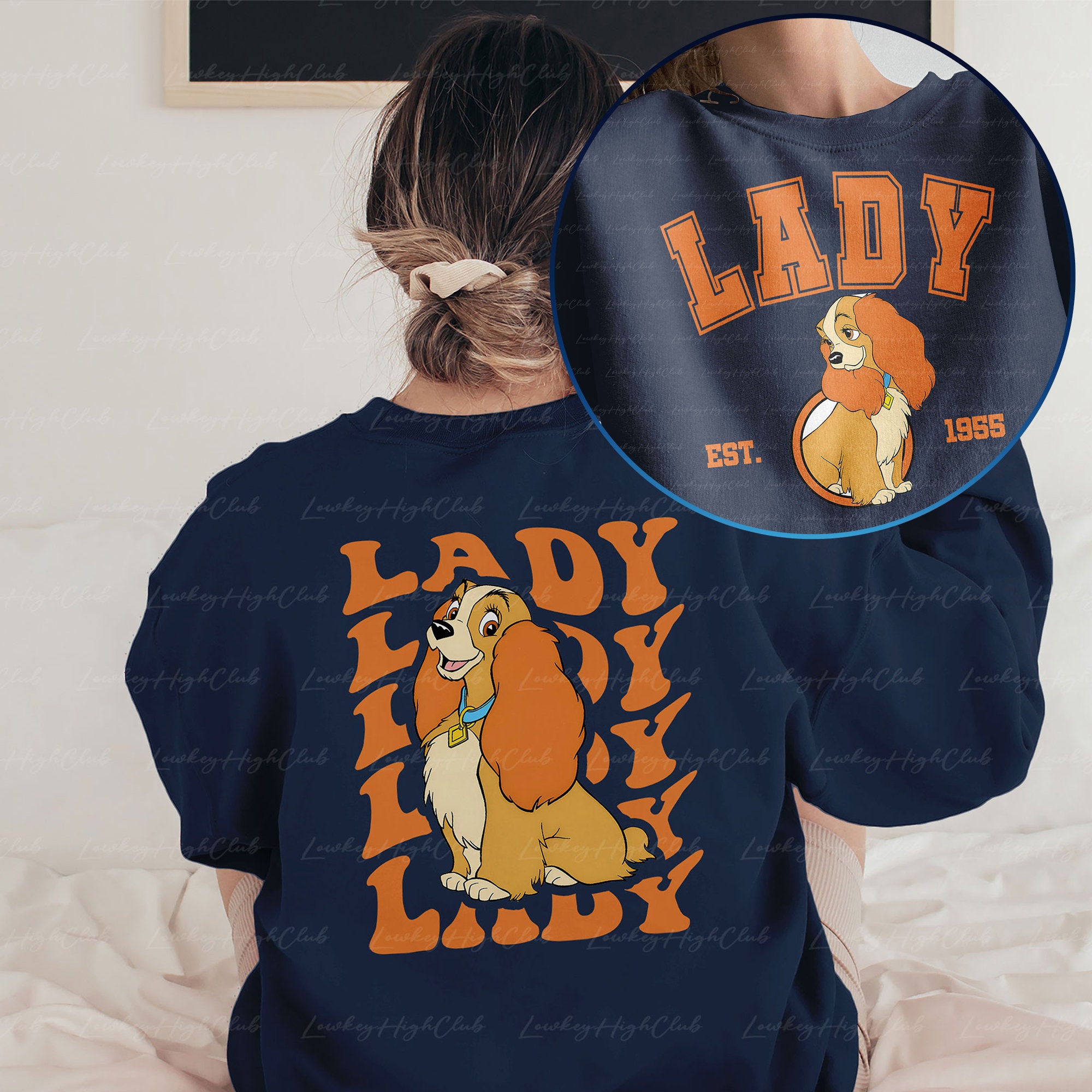 Disney Lady Dog 2 Sided Sweatshirt, Lady and Tramp