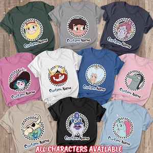 Custom Star The Forces Of Evil Cosplay, Star Vs Forces Evil Characters Shirt, Disney Channel Magical Shirt, Tom Star Marco Pony Head, BYA626