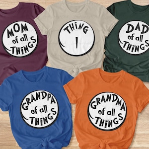 Custom Thing Family Matching, Dad Mom Of All Things Shirt, Grandma Of All Things Outfit, Thing Number Kids Shirt, Halloween Family Matching