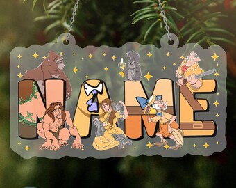 The Legend Of Tarzan Christmas Custom Ornament, Disney Tarzan Characters Ornament, Safari Baby Name Tree Decor, Jane Terk Kala Potter,DTA032