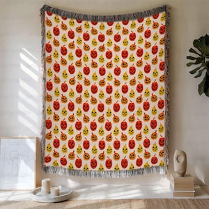 Halloween Season Pumpkin Blanket, Pumpkin Spice Fall Vibes Blanket, Halloween Pumpkin Autumn Blanket, Retro Autumn Farmhouse Blanket, MYI081