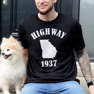 Graphic Georgia Highway 1937 Shirt, Highway Road Trip Shirt, State Map Graphic Shirt, Highway 1937 Shirt, Travel History Lovers Gifts,MYG504