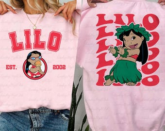 Retro Lilo Stitch 2 Sided Sweatshirt, Lilo Girl Shirt, Ohana Means Family Shirt, Princess Squad Gifts for Girl, Epcot Disney Ohana, MYA069