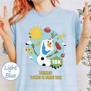runDisney Wine & Dine Olaf 10K Shirt, Frozen Olaf Marathon Shirt, Wine N Dine Half Marathon Weekend Shirt, Disney Summer Race Shirt, BYA662
