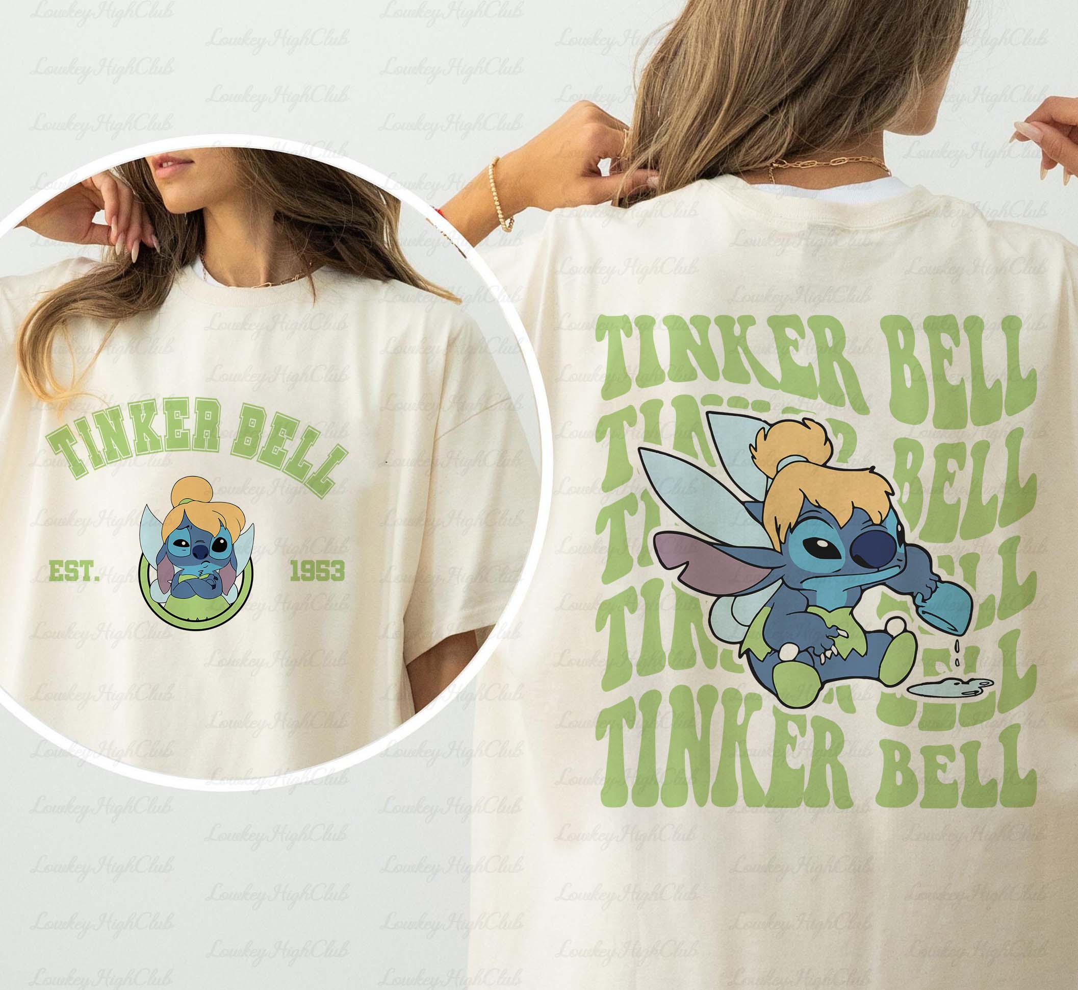 Discover Stitch Tinker Bell 2 Sided Shirt, Peter Pan Tinkerbell Fairy Stitch Shirt, Stitch Inspired Princess Shirt
