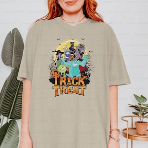 Monster Inc Halloween Trip Shirt, Pixar Halloween Monsters Costume, Celia Randall Boo Sully Mike, Disneyland Castle Trick Treat Shirt UPA445