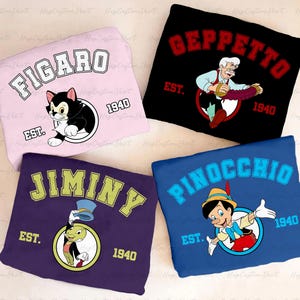 Pinocchio Characters Est 1940 Shirt, Disney Pinocchio Shirt, Magic Kingdom, Geppetto Jiminy Cricket, Pinocchio Disney Birthday Family Shirt