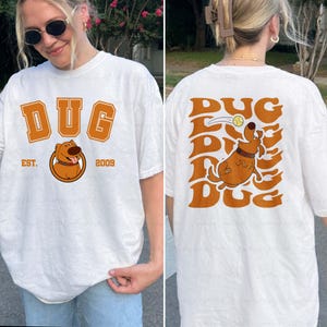 Pixar Up Movie Dug Dog 2 Sided Shirt, Disney Up Characters Dug Shirt, Ellie Carl Russell Kevin, WDW Up Cartoon Family Birthday Shirt, NVA227