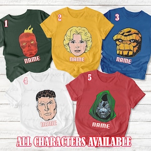 Personalized Superhero Fantastic Four Shirt, Fantastic 4 Characters Group Matching, MCU The Thing Human Touch, Invisible Women Shirt, MTA489