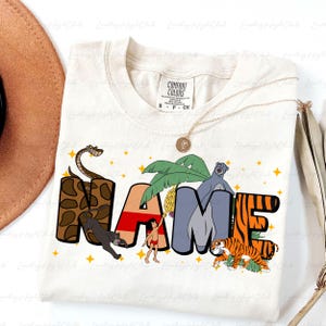 Custom Disney Jungle Book Character Shirt, Bagheera Kaa Baloo Mowgli, Jungle Book Birthday Party Shirt, Disneyworld Friends Matching, NVA725