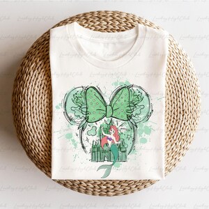 Ariel Watercolor Coquette Bows Shirt, Disney Little Mermaid Ariel Shirt, Princess Ariel Ursula Sebastian Eric, Epcot Girls Shirt, NVA366-02