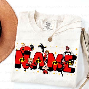 Custom The Incredibles Family Shirt, Pixar Incredibles Characters Shirt, Disney Incredibles Superhero Birthday Shirt, WDW Trip Shirt, DTA036