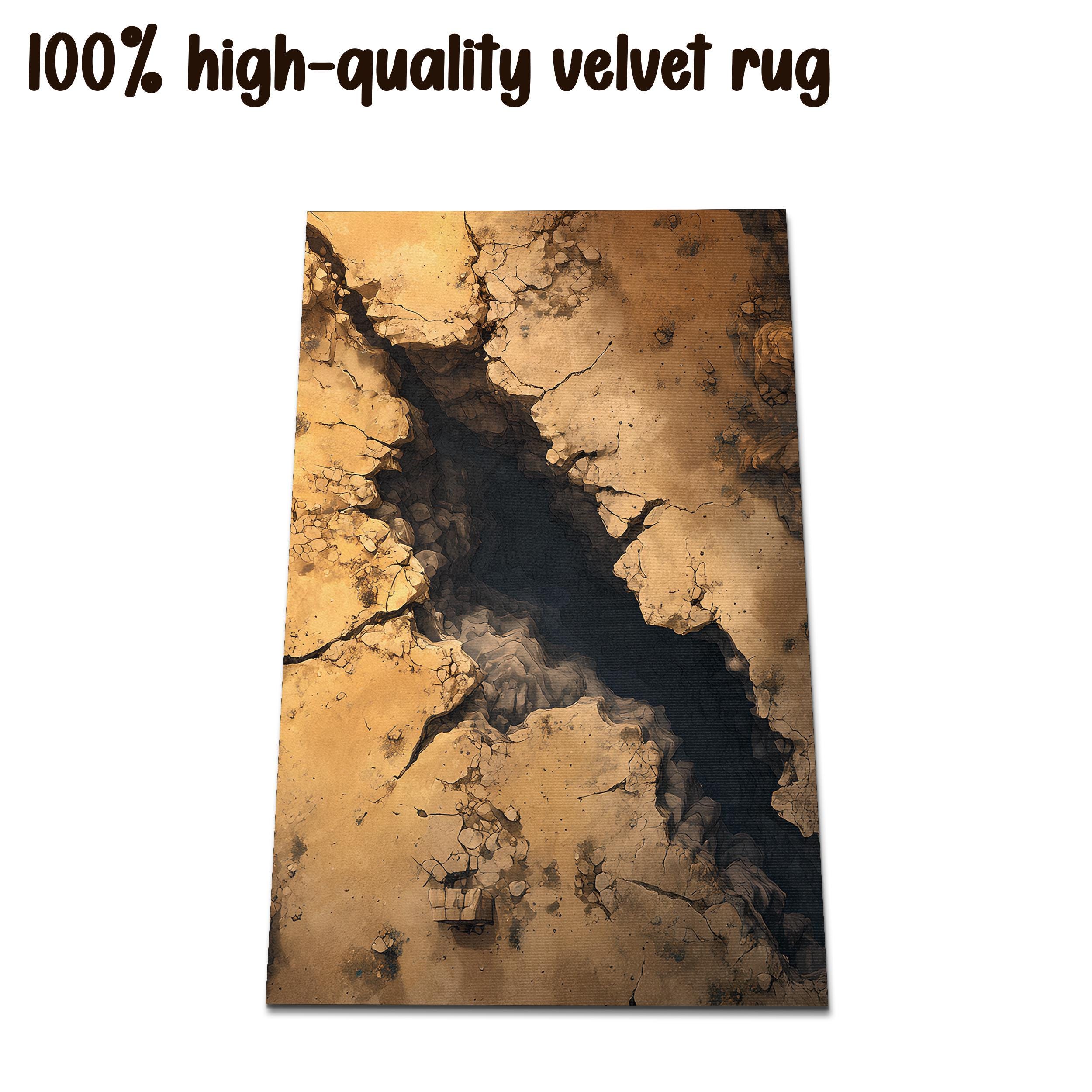 3D Huge Crack Printed Rug, Realistic Broken Concrete Illusion Carpet ...