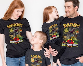 Personalized Dinosaur Birthday Family Shirt, Dino Birthday Shirt, T-Rex Birthday Shirt, Dinosaur Birthday Tee, Dino Parks Birthday, BYA120