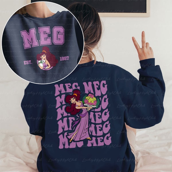 Disney Meg Hercules 2 Sided Sweatshirt, Megara Disney Shirt, Greek Myth Princess Shirt, It's Been A Real Slice, Princess Matching for Girl