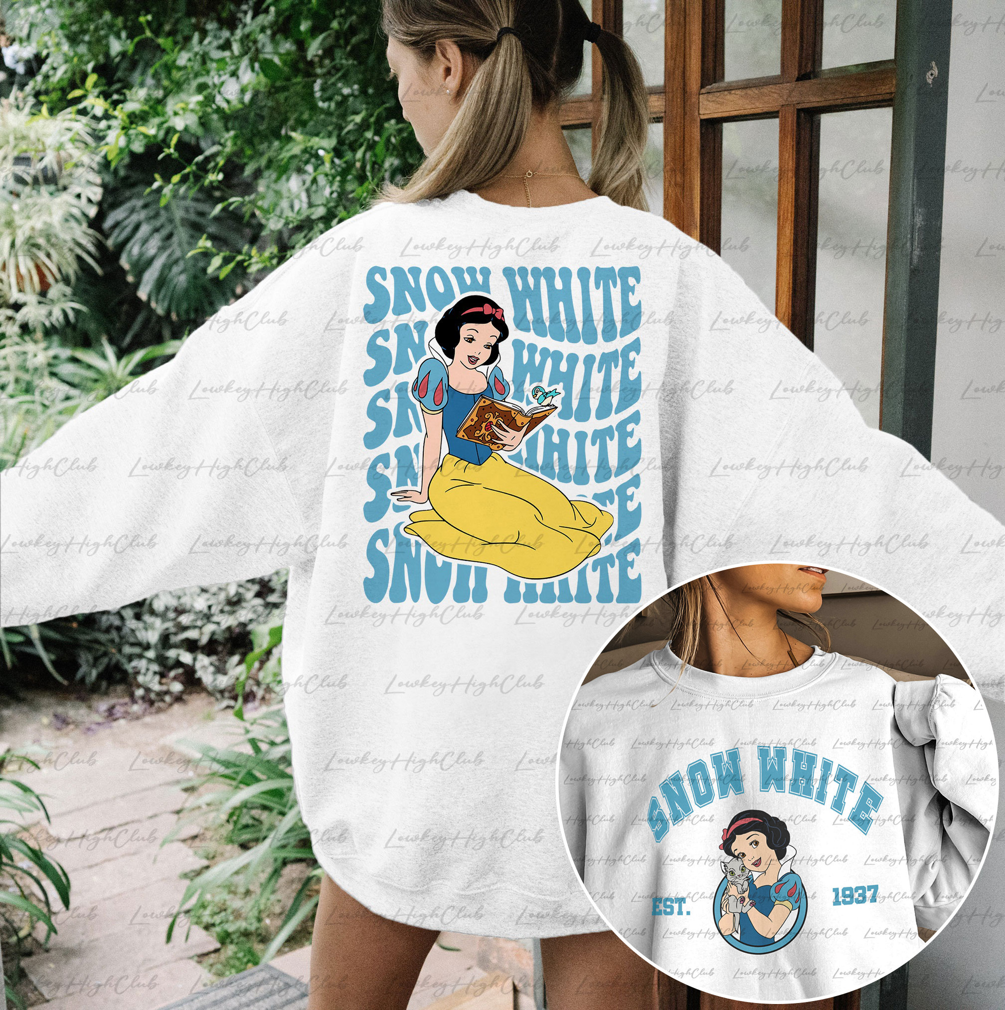 Disney Snow White 2 Sided Sweatshirt, Princess Snow White