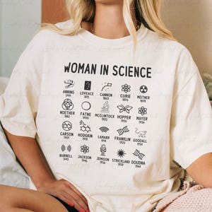 Celestial Women In Science Shirt, Feminist Scientist Graphic Tee, Science Teacher Back To School Shirt, Girl In Stem Empowerment Tee, VTB268