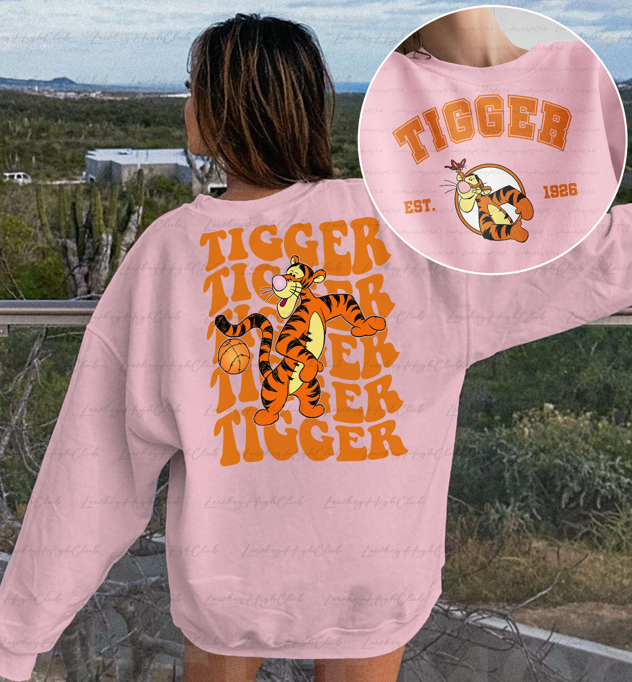 VINTAGE Disney Tigger Hoodie Sweatshirt Adult Size XL Orange