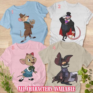 Great Mouse Detective Characters Shirt, Basil Of Baker Street 1897 Shirt, Disney Detective Agency Shirt,Disney Animal Kingdom Outfits,VTA113