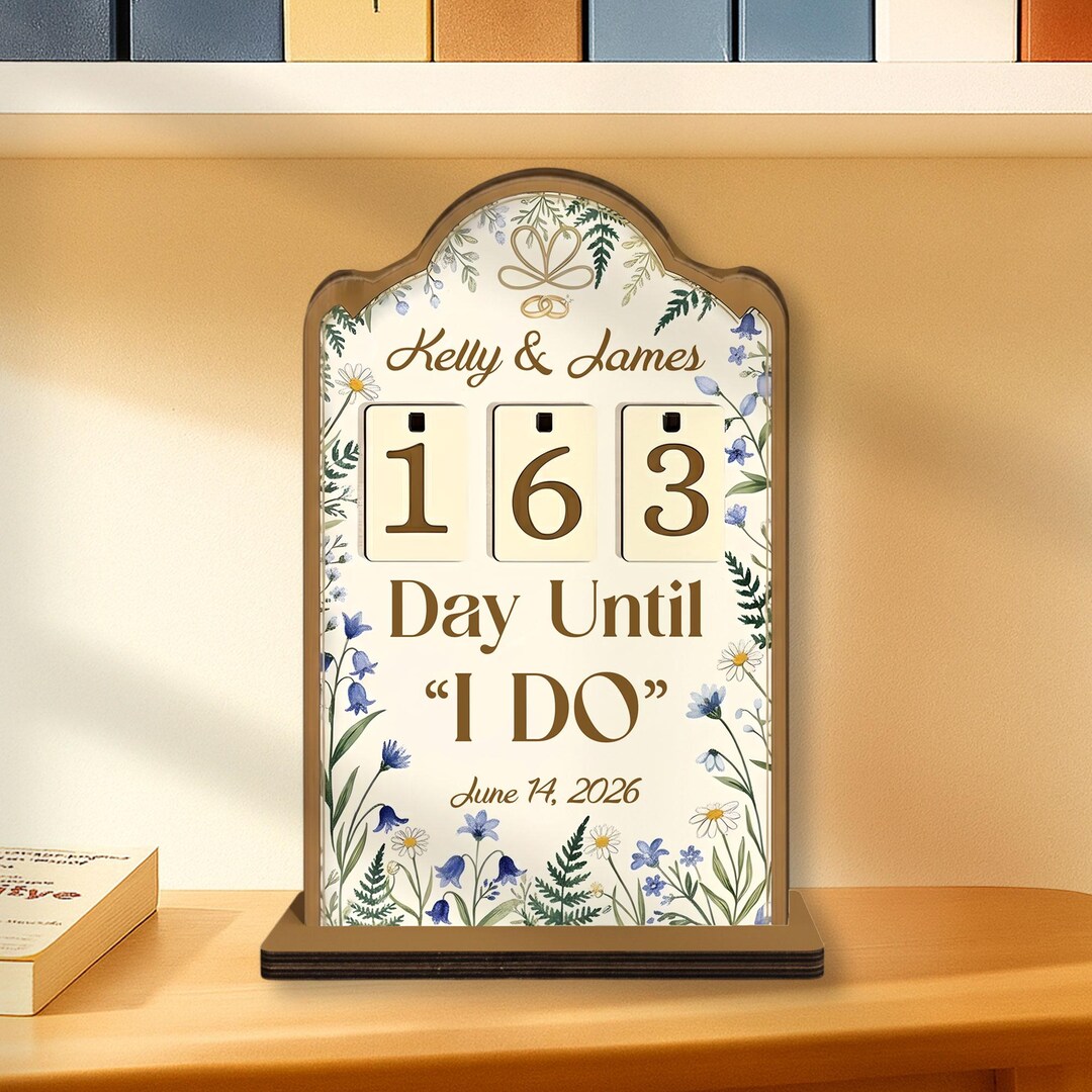 Personalized Wedding Countdown Sign, Days Until I Do Tracker, Rustic ...