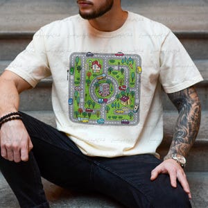 Cute Tired Dads Club Shirt, Play Cars On Dads Shirt, Mat Road Car Race Track Shirt, Father's Day Gifts From Kids, Gifts For Grandpa, VTA993