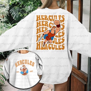 Disney Hercules 2 Sided Sweatshirt, Hercules Disney Characters Shirt, Greek Myth Disney Matching, WDW Family Vacation Epcot Shirt, MYA419