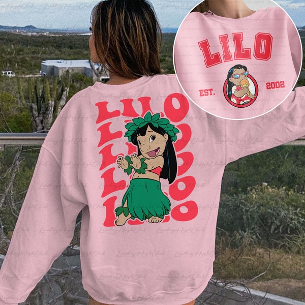 Disney Lilo Stitch 2 Sided Sweatshirt, Lilo Disney Shirt, Ohana Lilo And Stitch Shirt, Princess Squad Gifts for Girl, Disney Ohana Matching