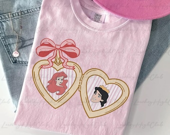 Disney Princess Ariel & Eric Valentines Shirt, Little Mermaid Heart Locket Shirt, Disney Valentine's Bows Shirt, Disney Family Trip, MYD287