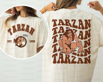 Tarzan Jungle Legend 2 Sided Shirt, Retro Disney Tarzan Shirt, Tarzan Movie Characters Shirt, Disney Adventure Family Trip Shirt, MYA276