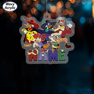 Customized Darkwing Duck Ornament, Darkwing Duck Disney Xmas Ornament, Duck Hero Christmas Tree Hanging, WDW Winter Holiday Ornament, VTB384