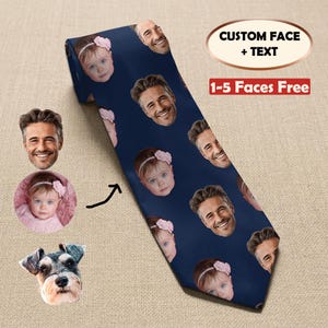 Custom Face Necktie for Father's Day, Baby Face on Tie for Dad, Custom Baby Family Portrait Tie, Funny Husband Gift, Father's Day Keepsake