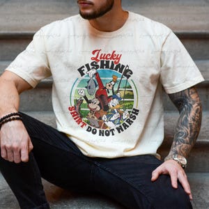 Retro Disney Lucky Fishing Dad Shirt, Goofy Mickey Donald, Father&#39;s Day Shirt, Fishing Disney Dad Shirt, Disneyworld Dad & Me Shirt, VTA937