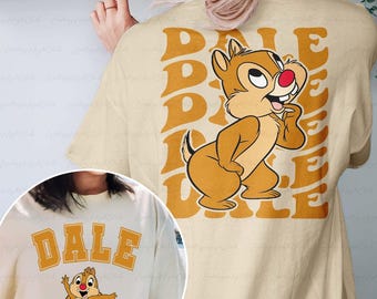 Disney Dale Retro 2 Sided Shirt, Chip And Dale Sibling Shirt, Double Trouble Chipmunk Shirt, Mickey & Friends Family Vacation Shirt, MYA326